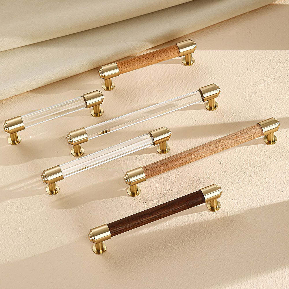  Decorative Brass Crystal Wooden Drawer Pulls