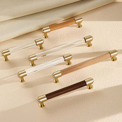  Decorative Brass Crystal Wooden Drawer Pulls
