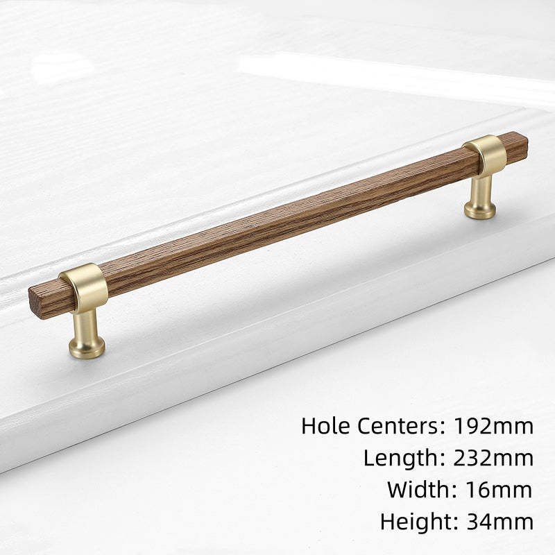 Black Walnut Square Cabinet Handles Beech Wood Drawer Pulls -Homdiy