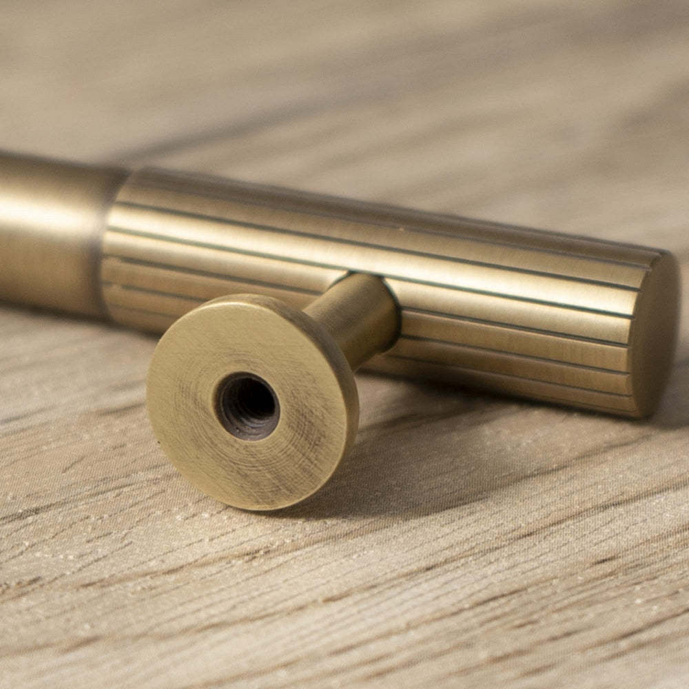 Linear Knurled Solid Brass Cabinet Handles and Knobs -Homdiy
