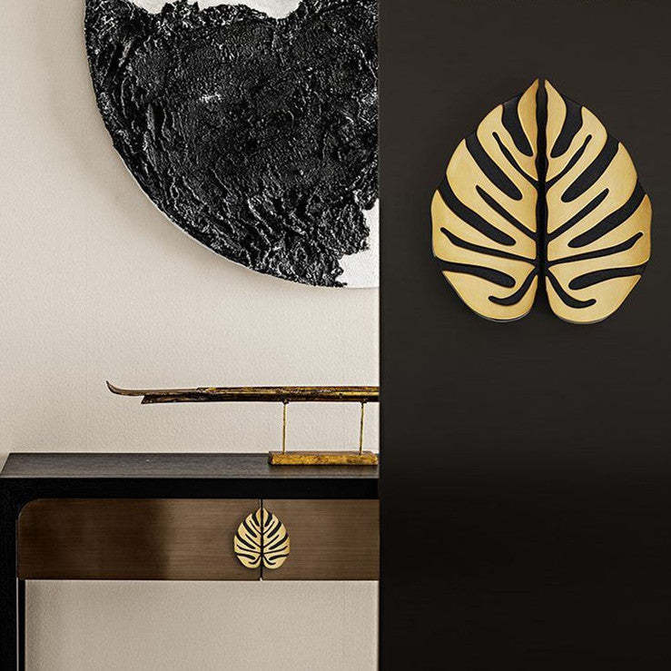 Leaf Brass Kitchen Pulls Drawer Knobs(A PAIR) -Homdiy