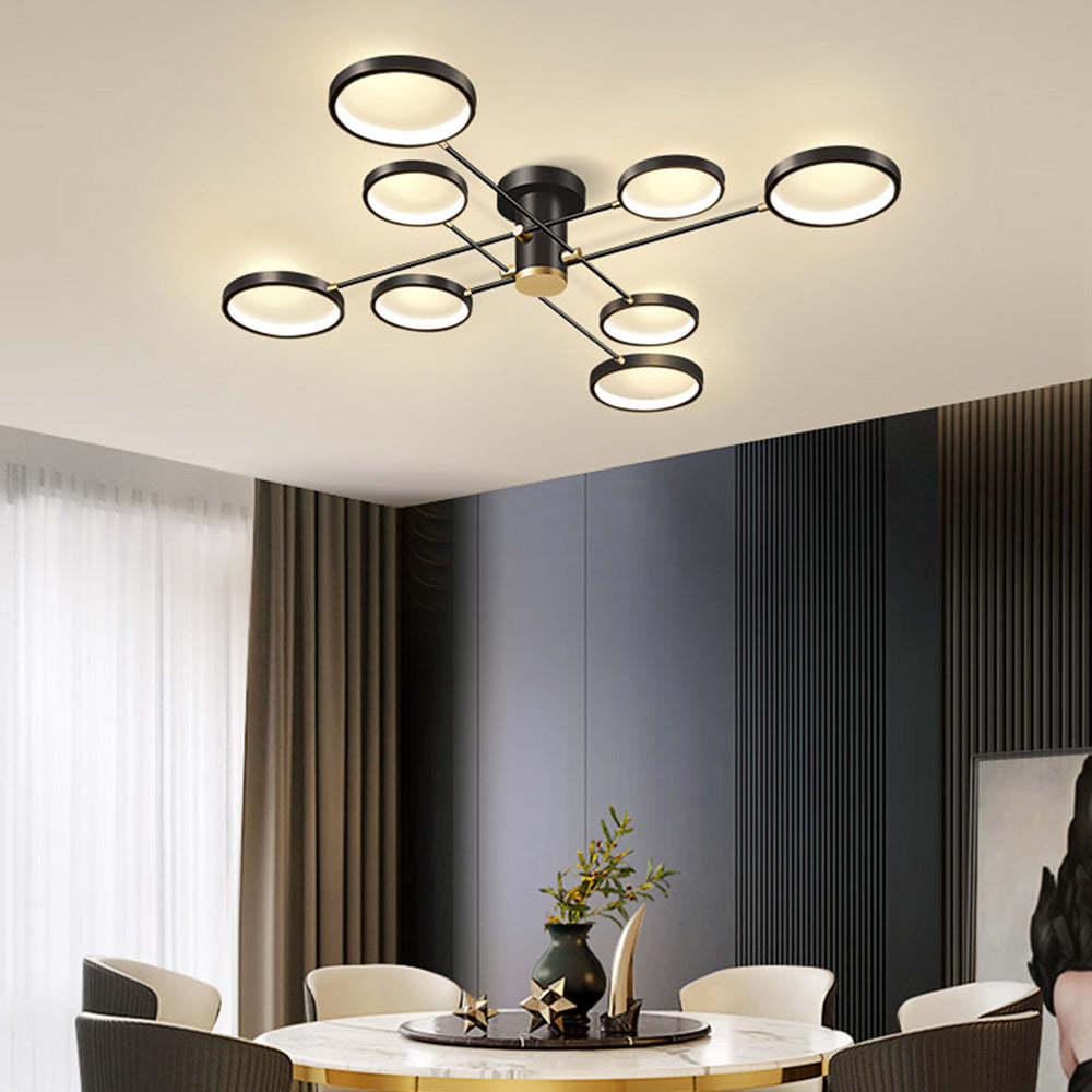 Modern Multi-Ring LED Ceiling Light for Living Room