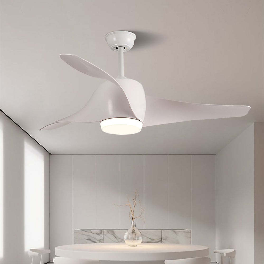 Modern Simple Flush Living Room Ceiling Fan With LED Light And Remote -Homdiy