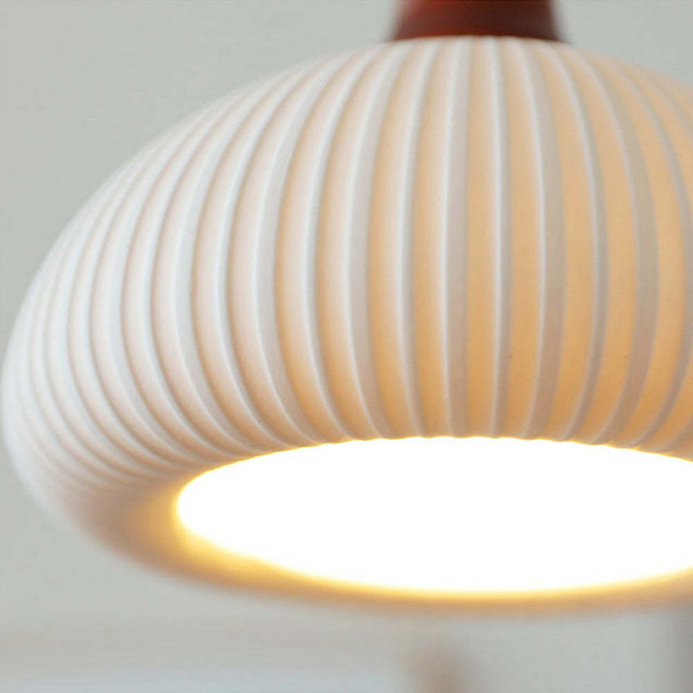 Farmhouse White Ceramic Pendant Light -Homdiy