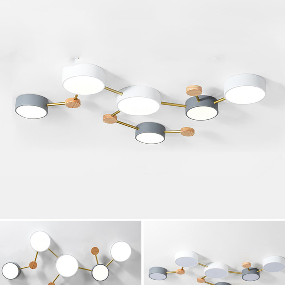 Nordic Multi-Head LED White Ceiling Light for Living Room
