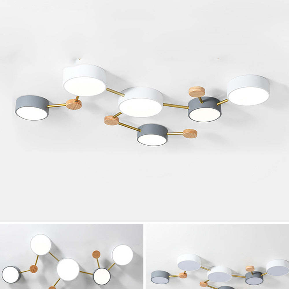 Nordic Multi-Head LED White Ceiling Light for Living Room