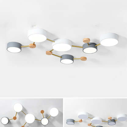 Nordic Multi-Head LED White Ceiling Light for Living Room
