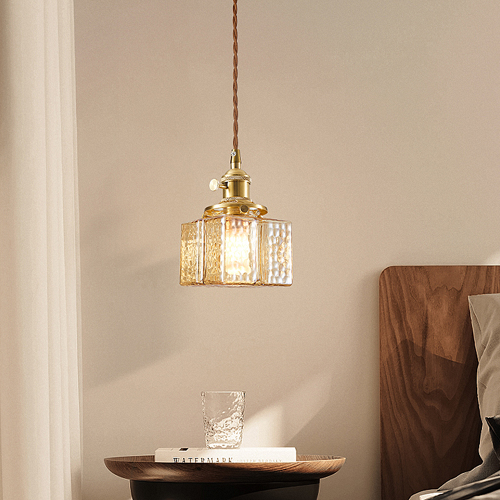 Vintage Glass Clear Dining Room Pendant Light -Homdiy