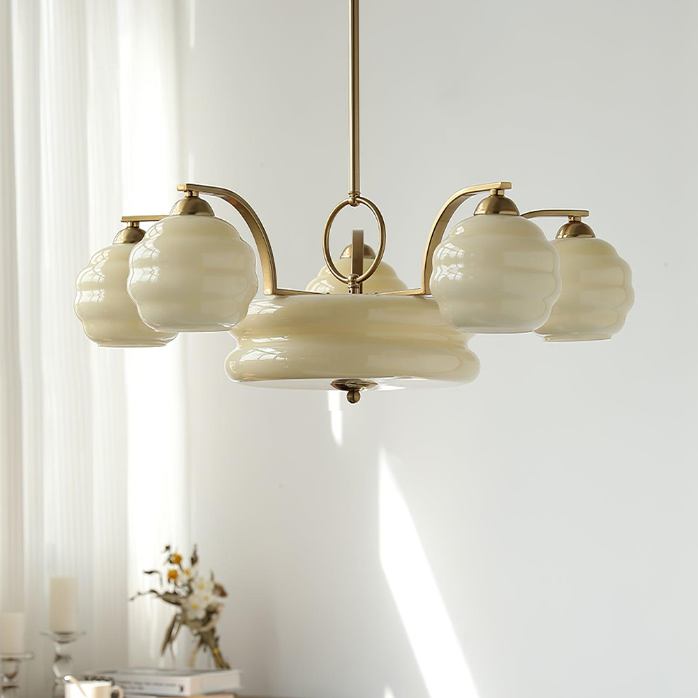 Classic Art Deco Glass Chandelier -Homdiy