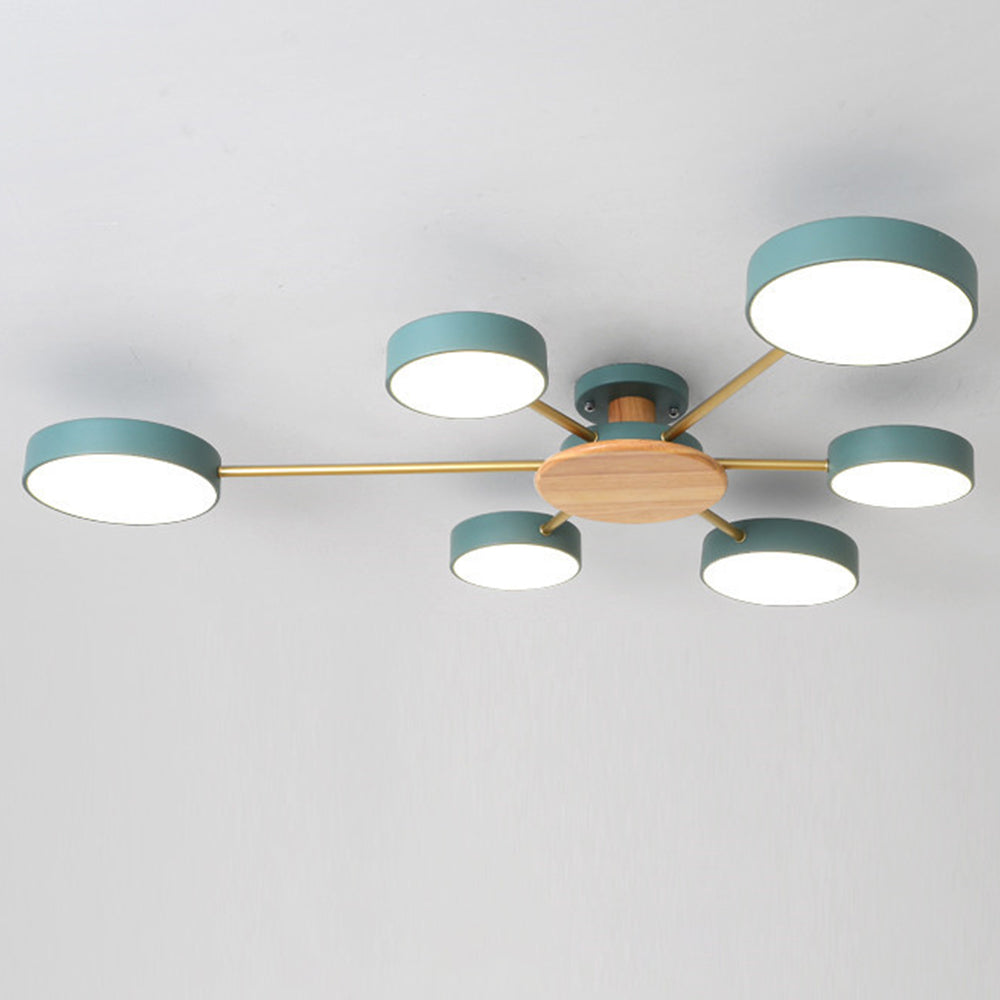 Modern Multi-Bulb Round LED Ceiling Light for Bedroom