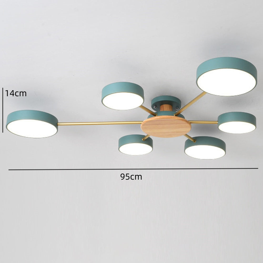 Modern Multi-Bulb Round LED Ceiling Light for Bedroom