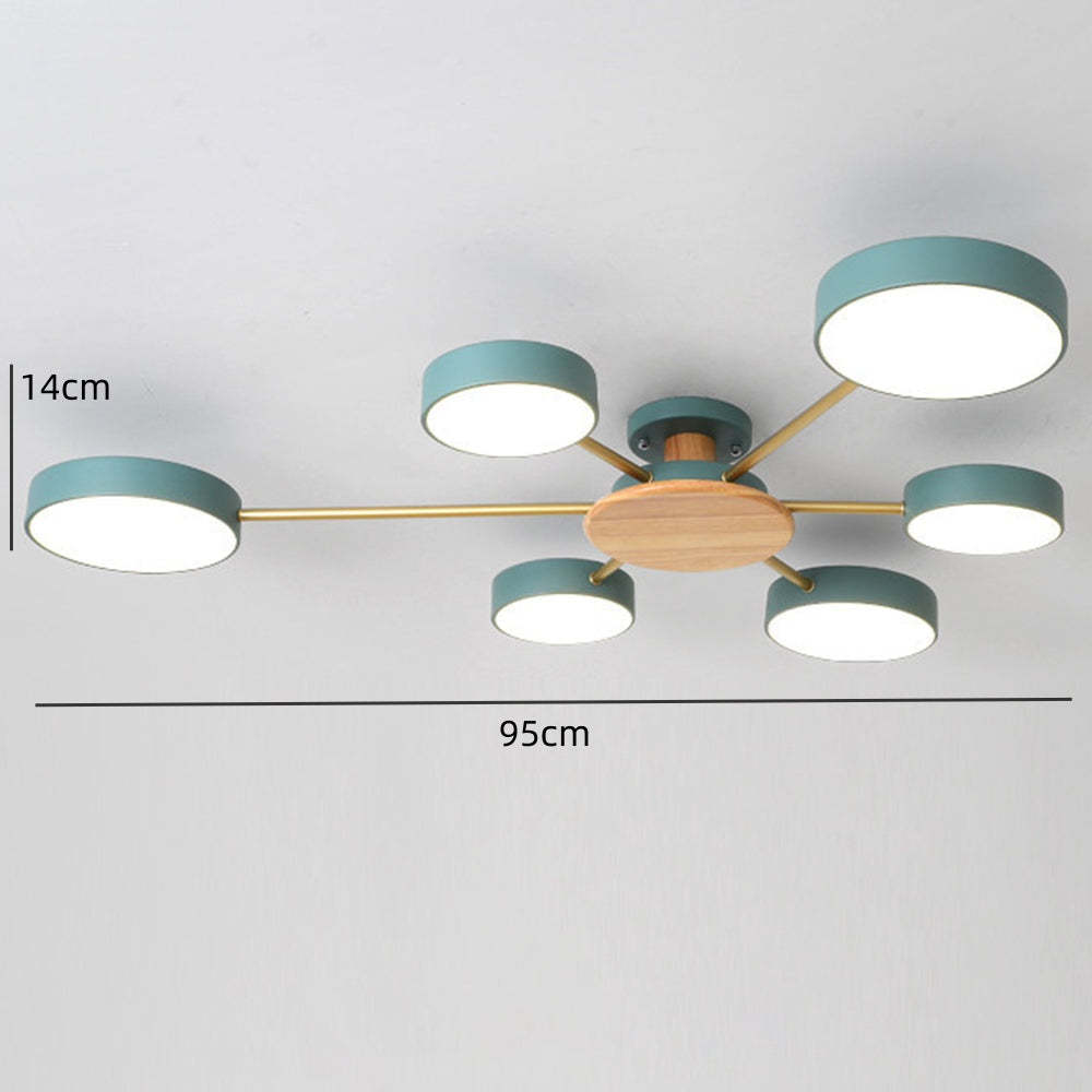 Modern Multi-Bulb Round LED Ceiling Light for Bedroom