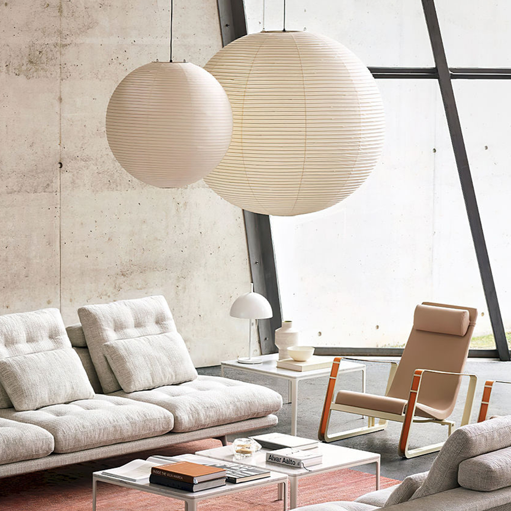 Retro Wabi-sabi Style Rice Paper Ball Pendant Lamp -Homdiy