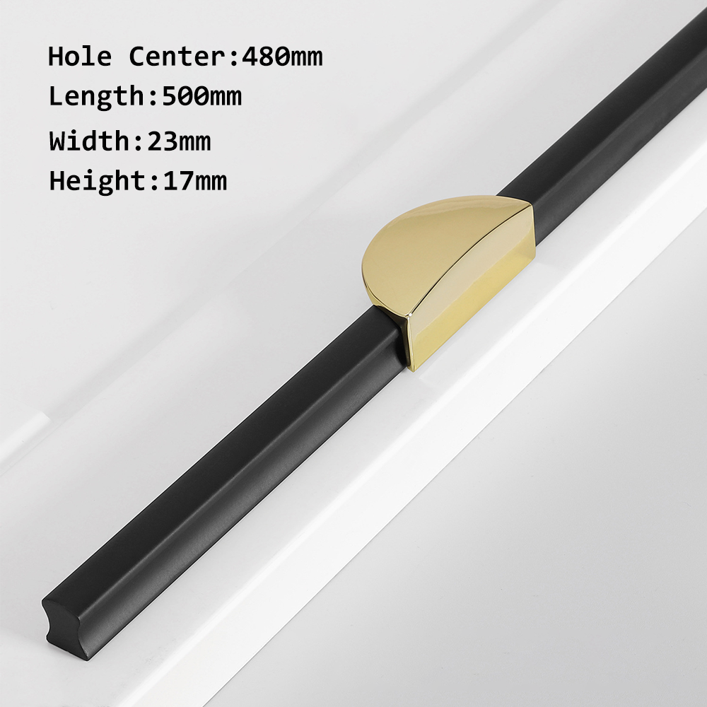 Gold & Black Semicircle Wardrobe Pulls Dresser Drawer Handles -Homdiy