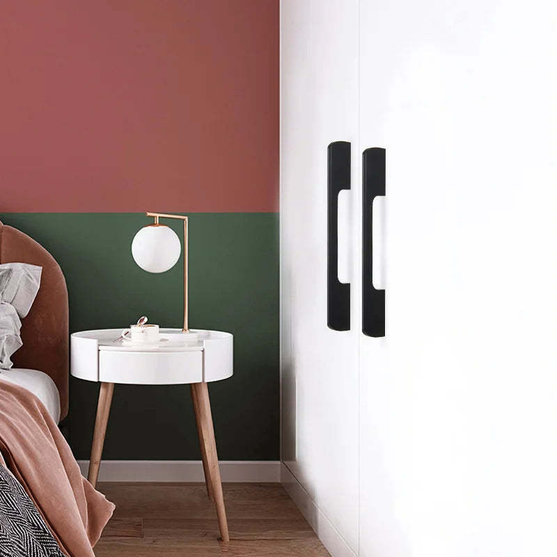 Solid Aluminum Alloy Modern Black Long Cabinet and Drawer Handles