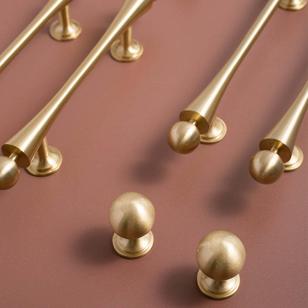 Modern Scroll-Inspired Brass Cabinet Pulls