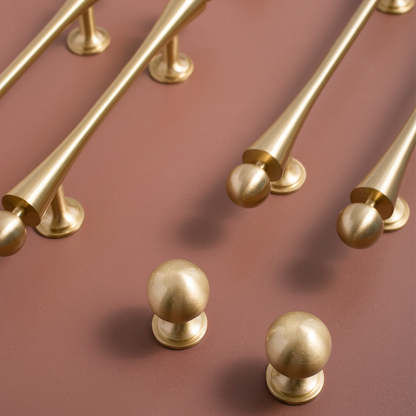 Modern Scroll-Inspired Brass Cabinet Pulls