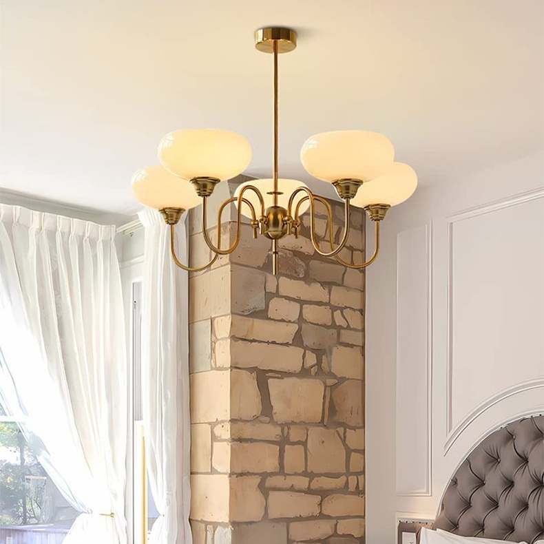 Bubble Creamy Persimmon Glass Chandelier -Homdiy