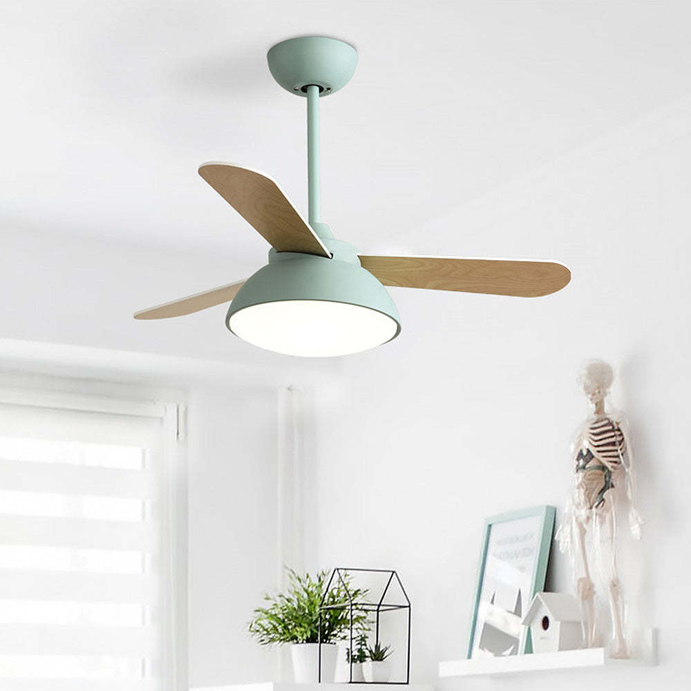 Modern Simple Flush Ceiling Fan With LED Lighting -Homdiy