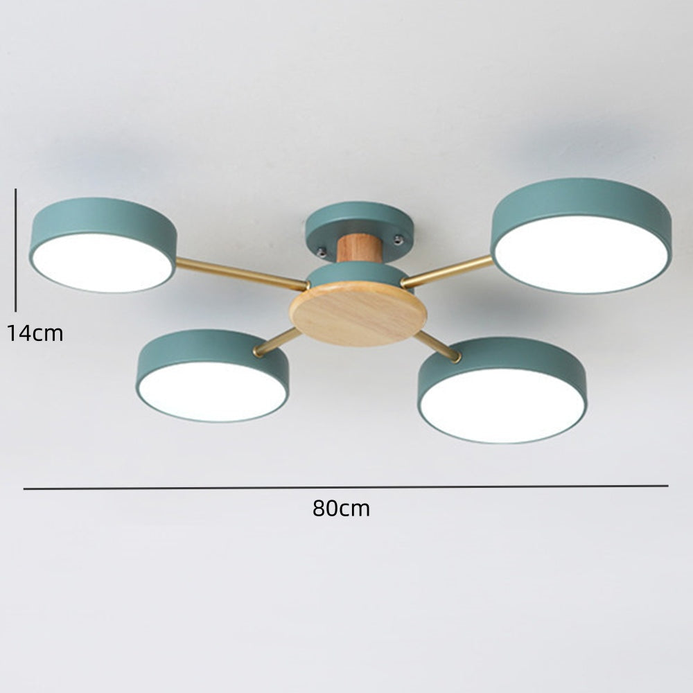 Modern Multi-Bulb Round LED Ceiling Light for Bedroom