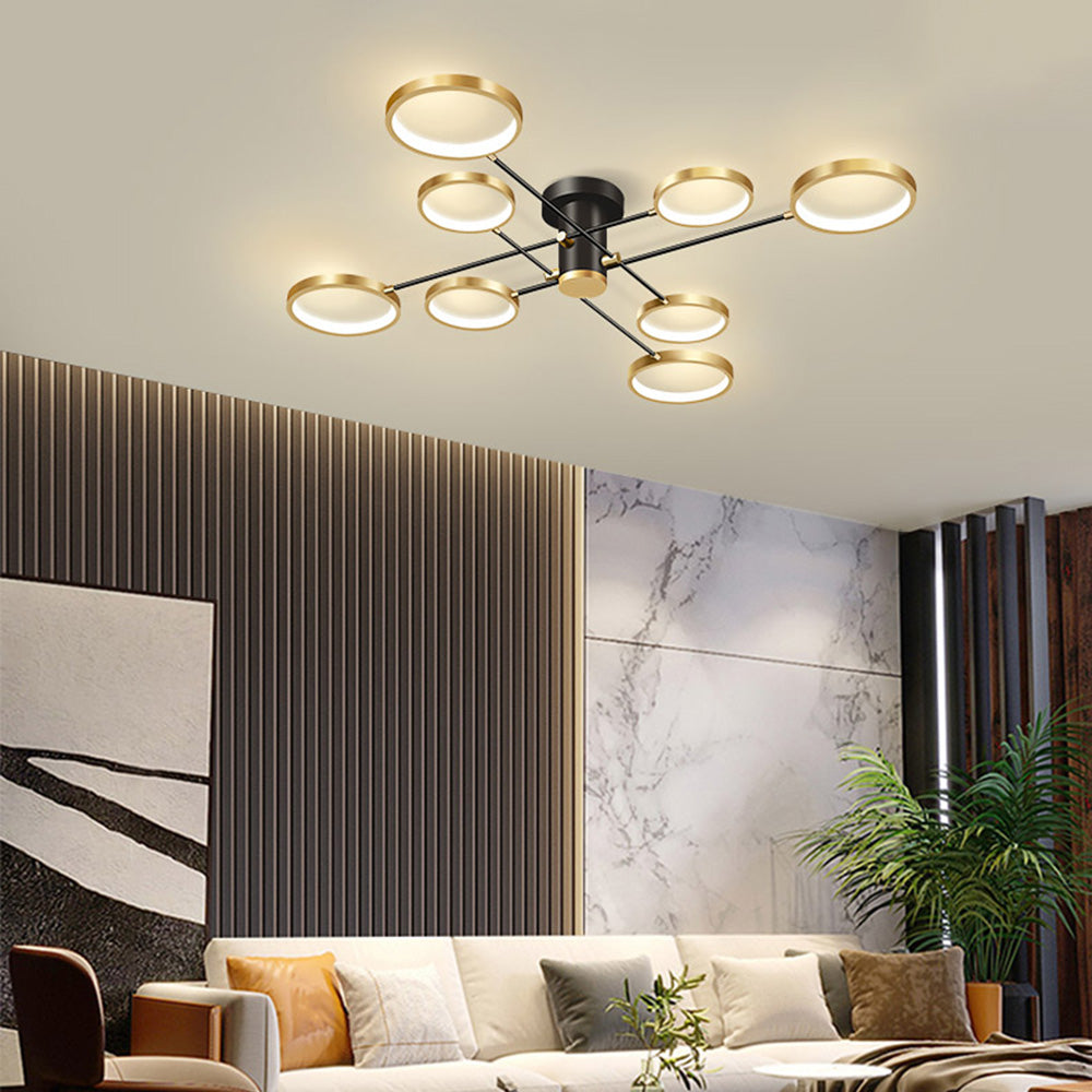 Modern Multi-Ring LED Ceiling Light for Living Room