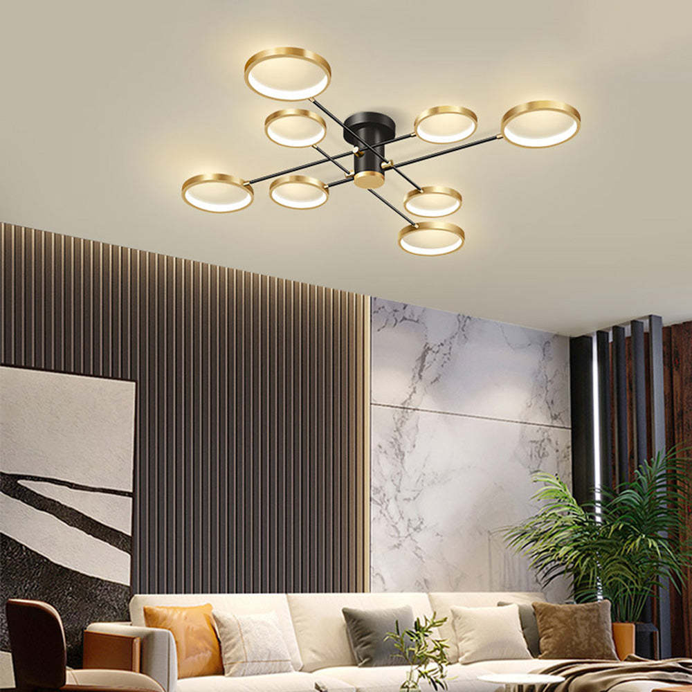 Modern Multi-Ring LED Ceiling Light for Living Room