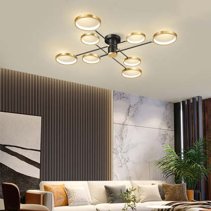 Modern Multi-Ring LED Ceiling Light for Living Room