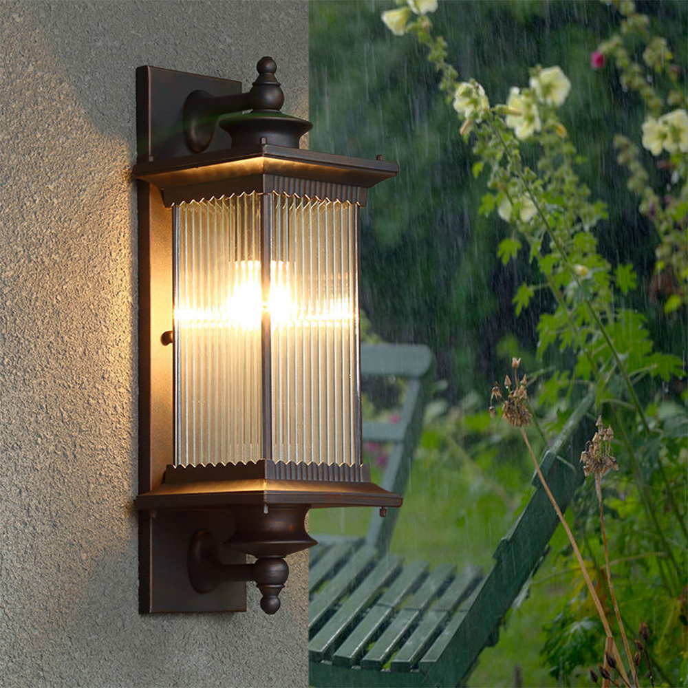 Retro Rectangular Outdoor Wall Light -Homdiy