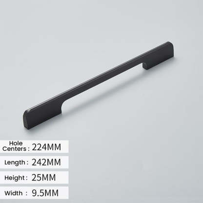 Solid Aluminum Alloy Modern Black Long Cabinet and Drawer Handles