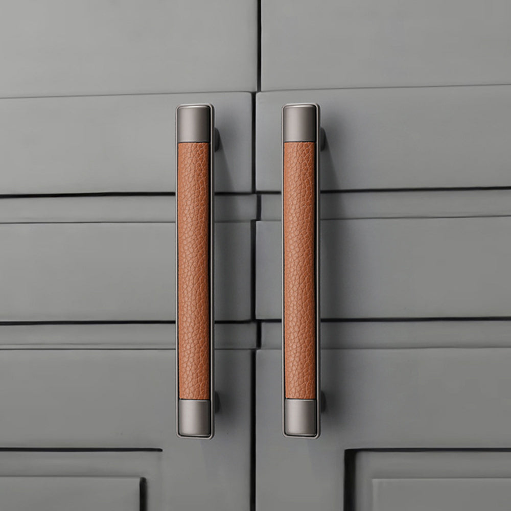 Antique Brown Leather Cabinet Handles -Homdiy