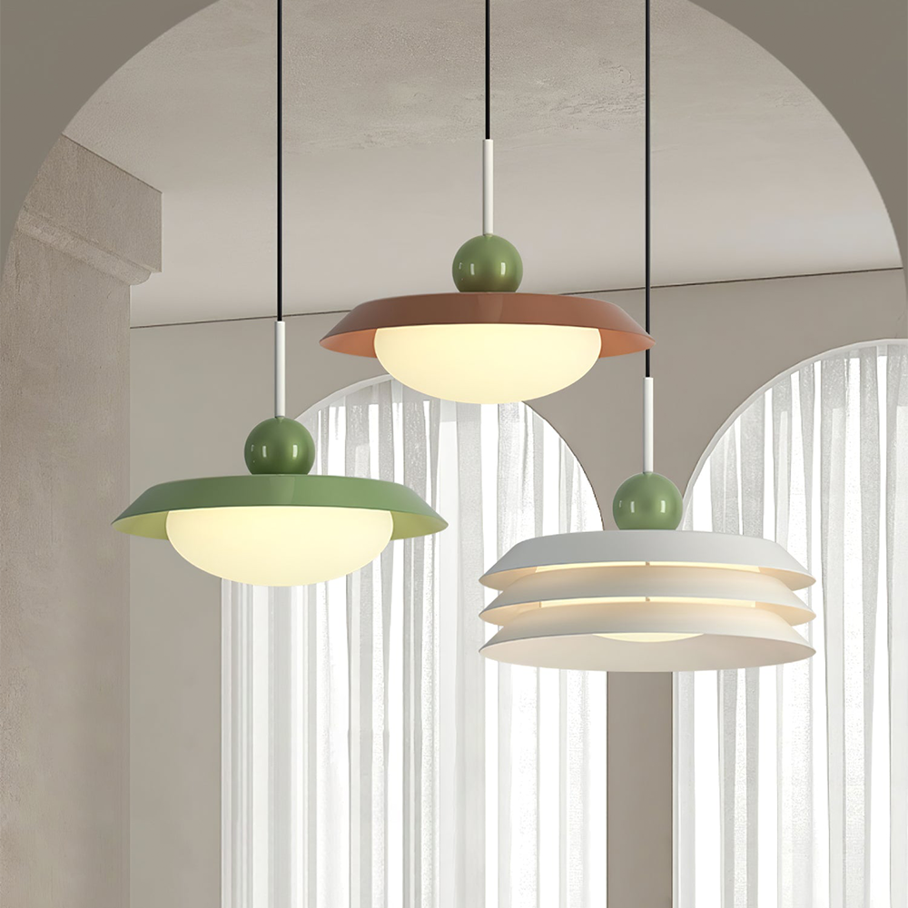 Modern Morandi Layered Metal Pendant Light -Homdiy