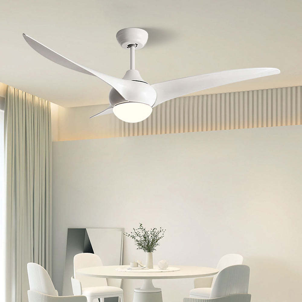 Modern Simple Flush Living Room Ceiling Fan With LED Light And Remote -Homdiy