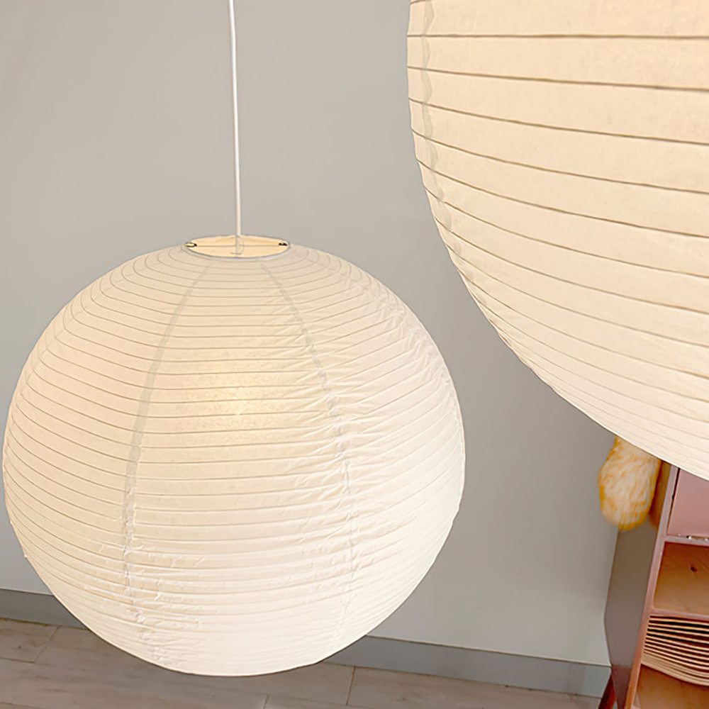 Retro Wabi-sabi Style Rice Paper Ball Pendant Lamp -Homdiy