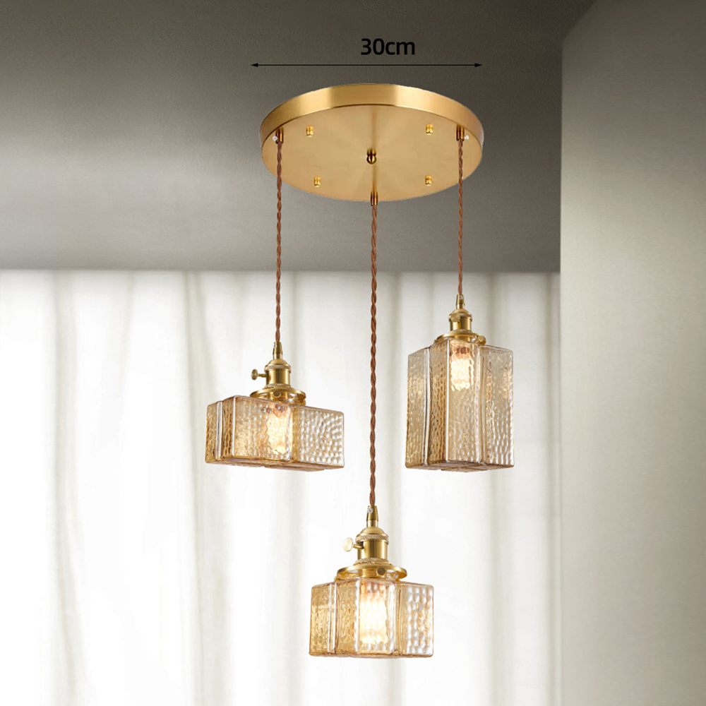 Vintage Glass Clear Dining Room Pendant Light -Homdiy