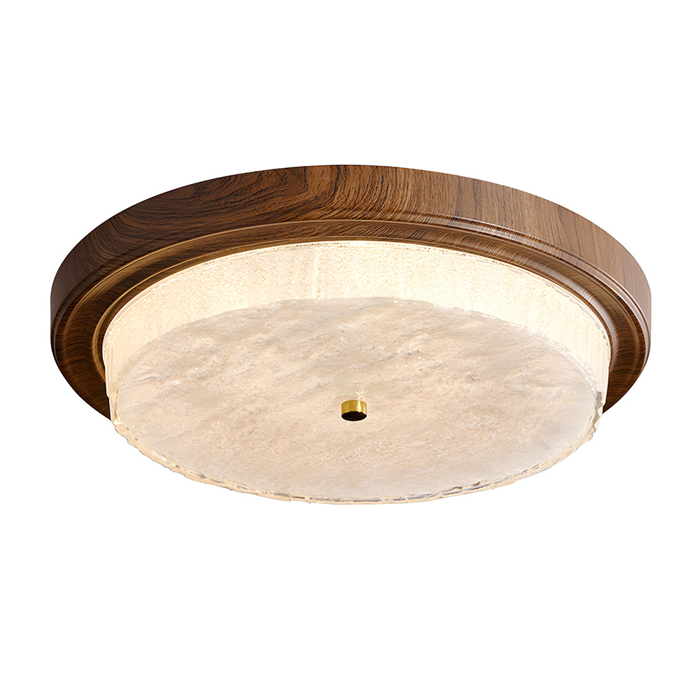 Vintage Round Wood Grain Led Living Room Ceiling Light