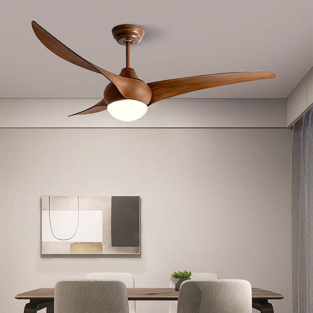 Modern Simple Flush Living Room Ceiling Fan With LED Light And Remote -Homdiy