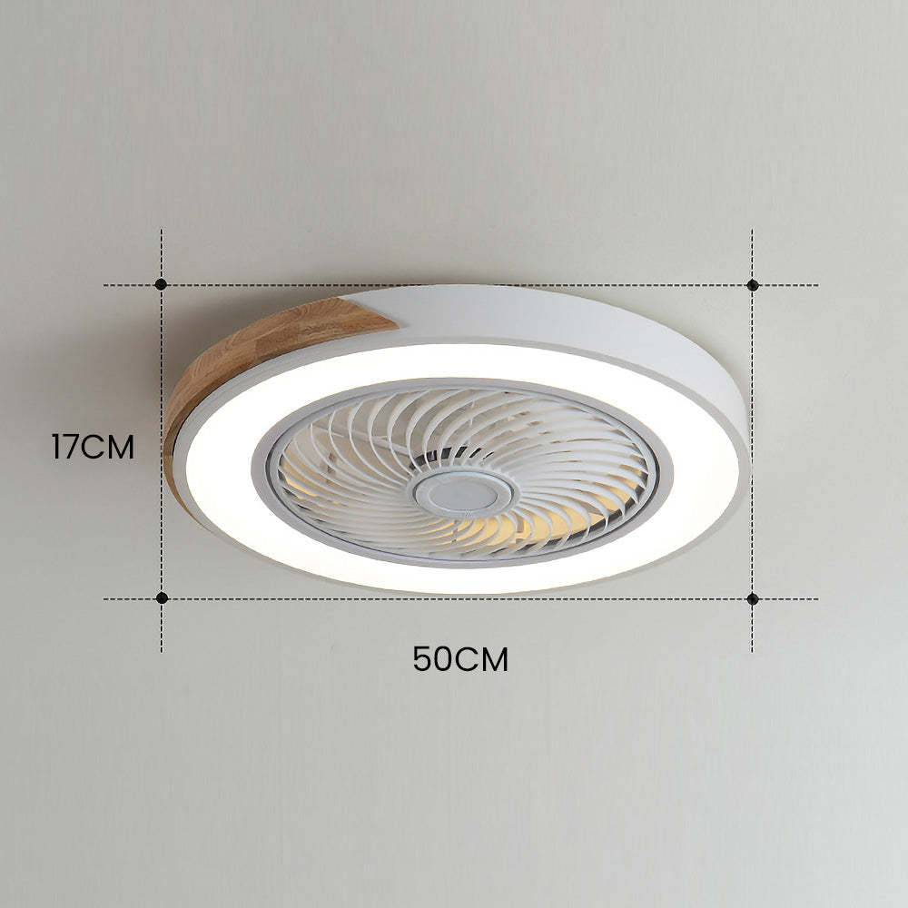 Modern Wood Round Ceiling Fans With LED Lights -Homdiy