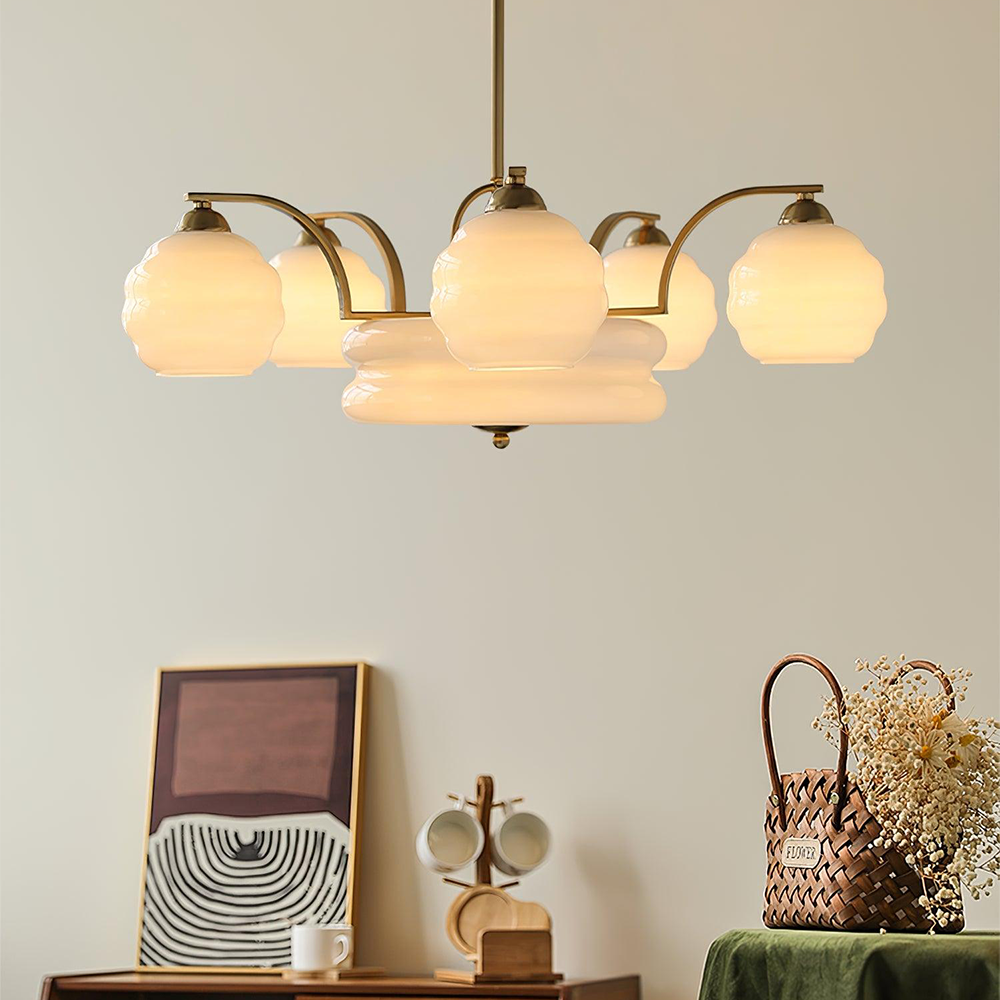 Classic Art Deco Glass Chandelier -Homdiy