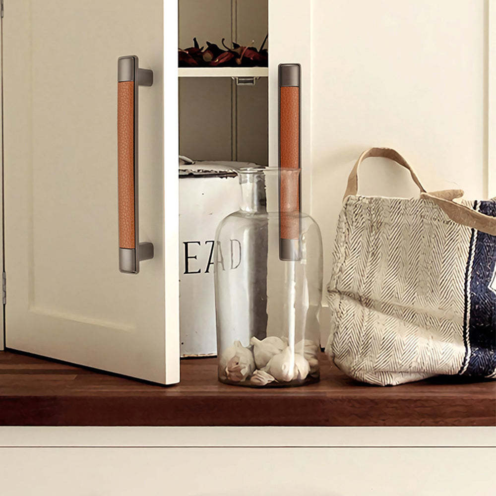 Antique Brown Leather Cabinet Handles -Homdiy