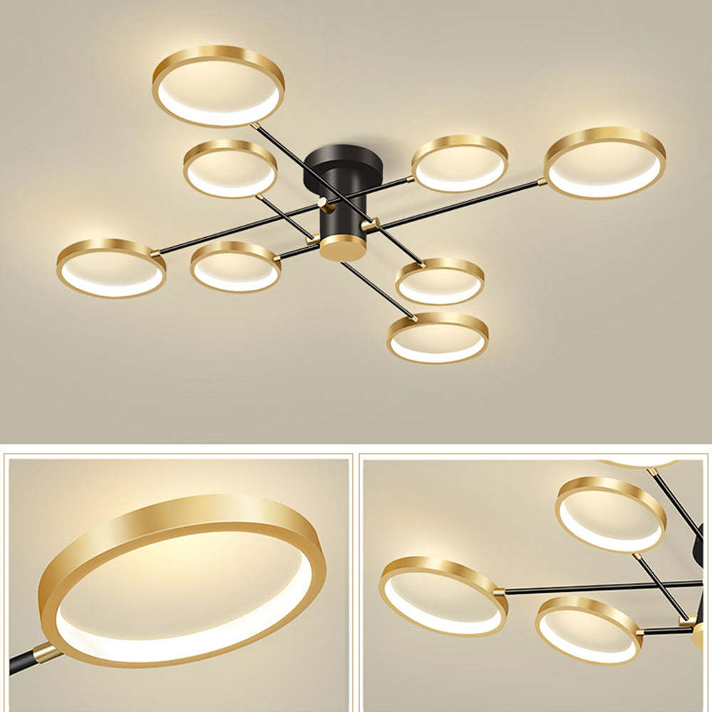 Modern Multi-Ring LED Ceiling Light for Living Room