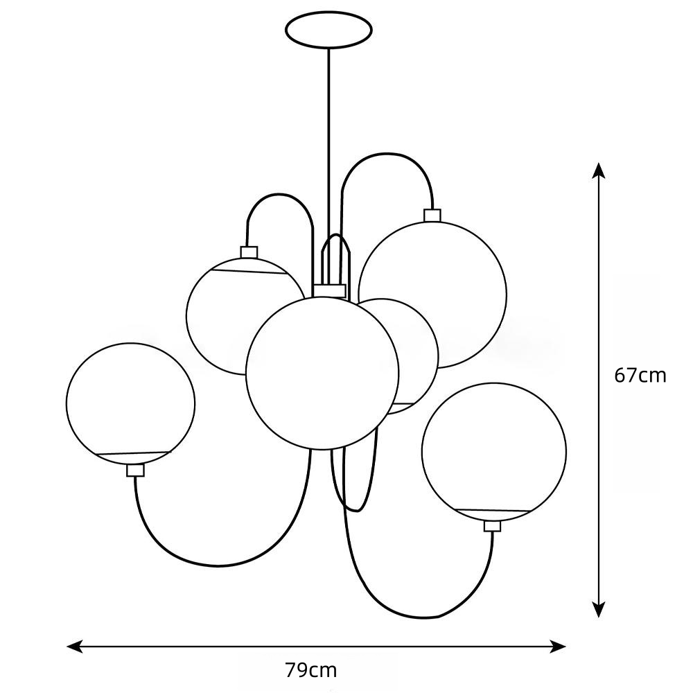 Metal Glass Gooseneck Chandeliers -Homdiy
