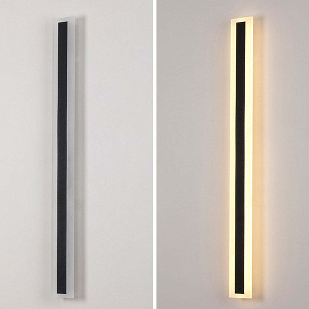 IP65 Modern Long Stripe Black Outdoor LED Porch Wall Lights