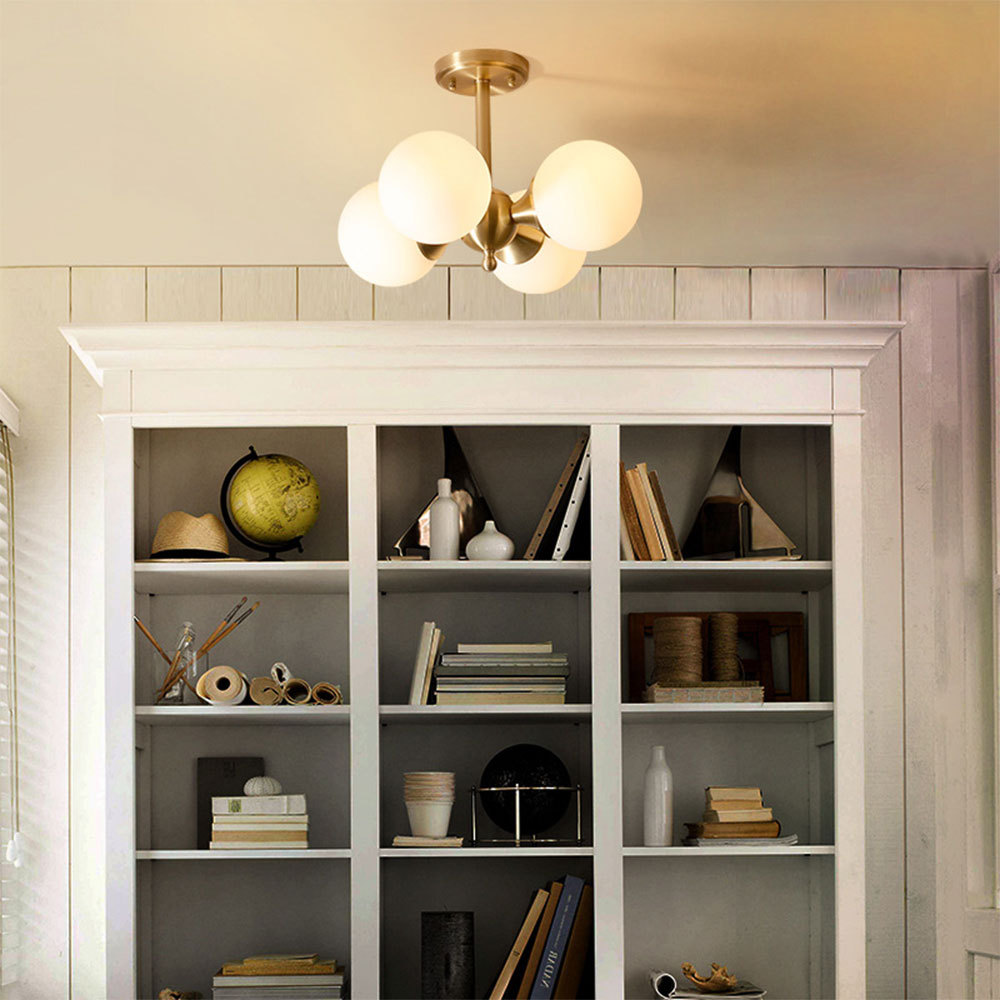 Unqiue White Glass Balls Chandelier -Homdiy