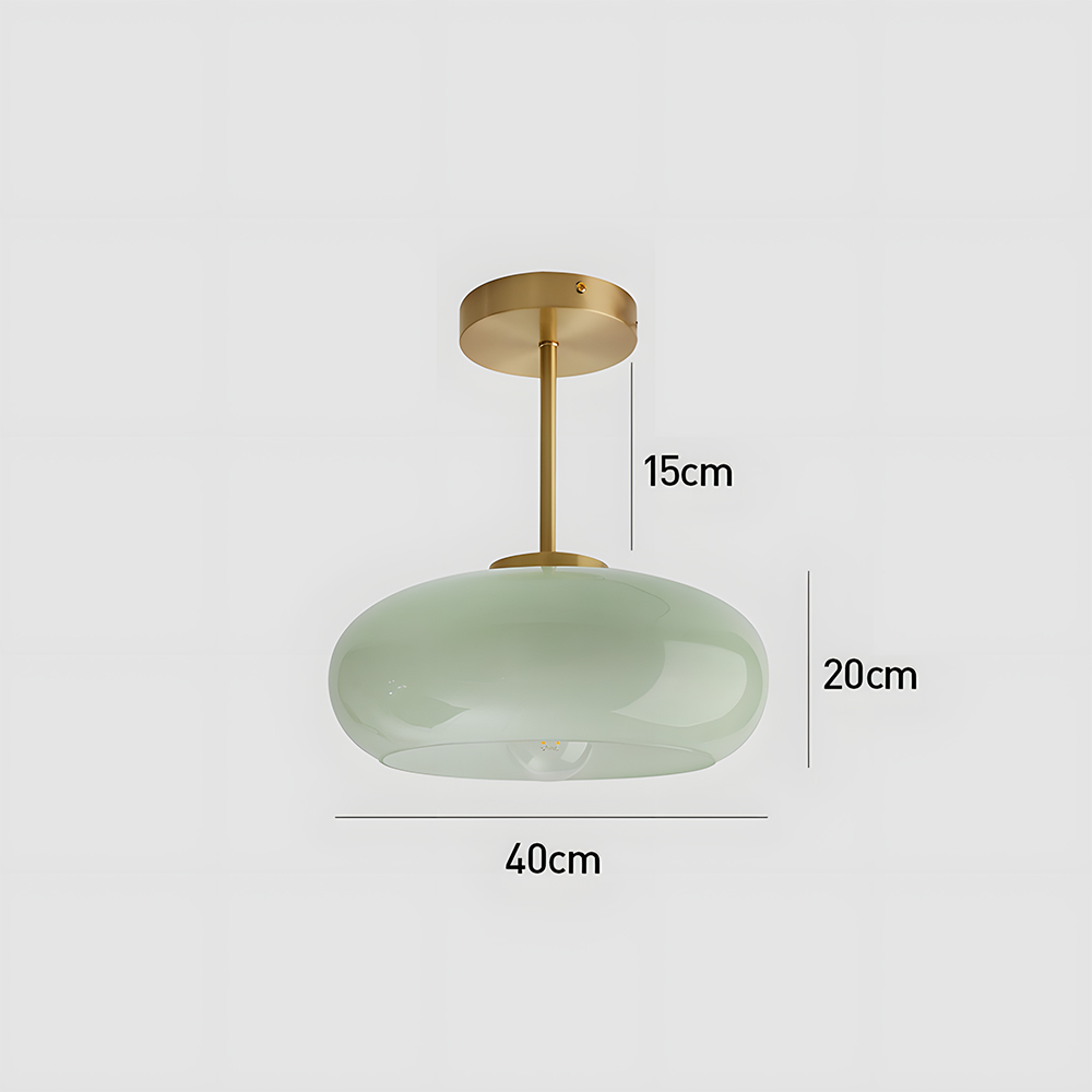 Modern Style Glass Flush Mount Ceiling Light with Gold Base