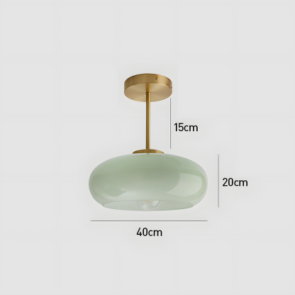 Modern Style Glass Flush Mount Ceiling Light with Gold Base