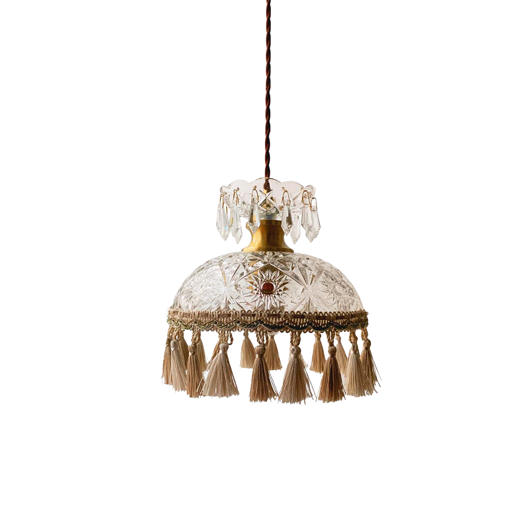 Tassel Dome Glass Pendant Light -Homdiy