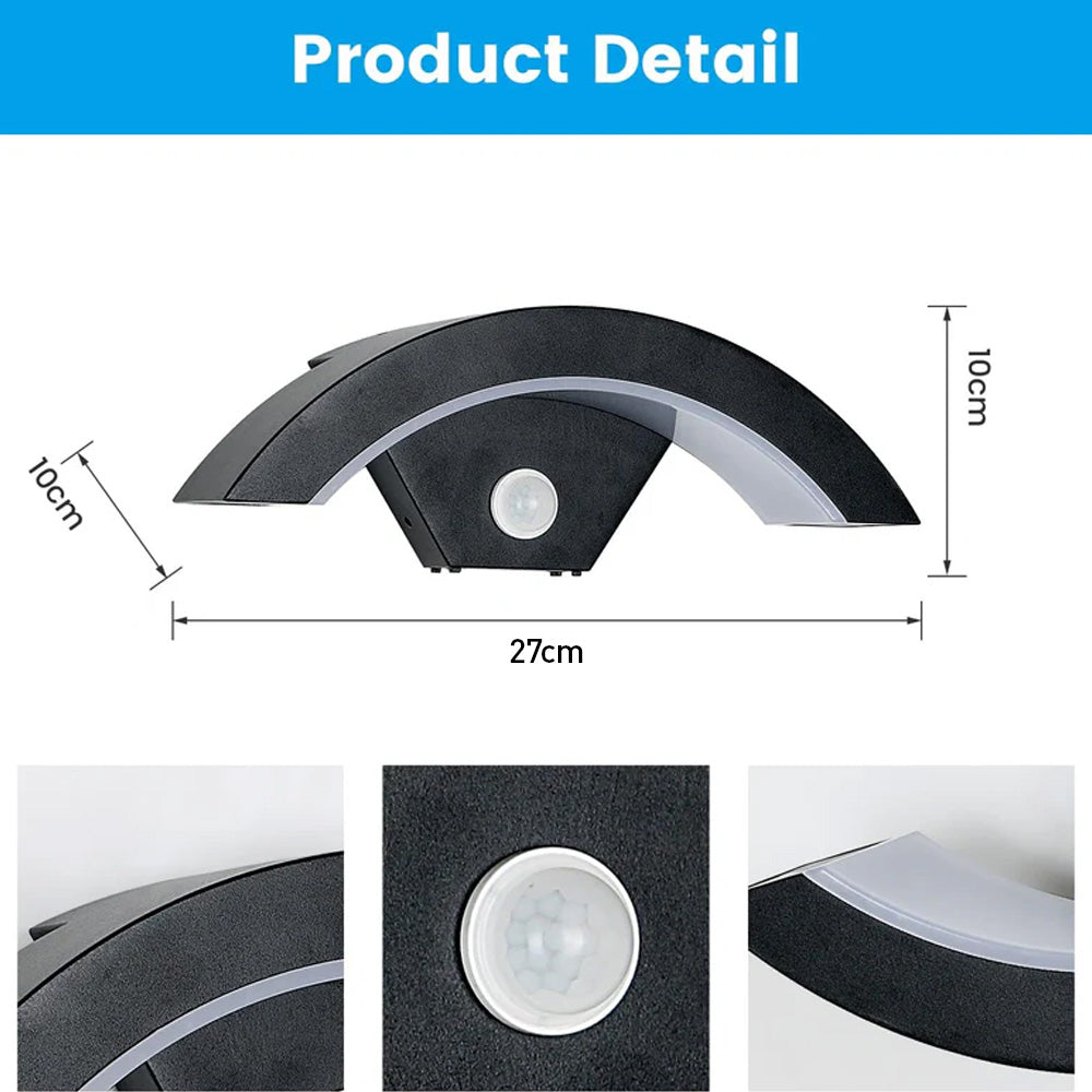 Modern Black Aluminium LED Outdoor Wall Light 