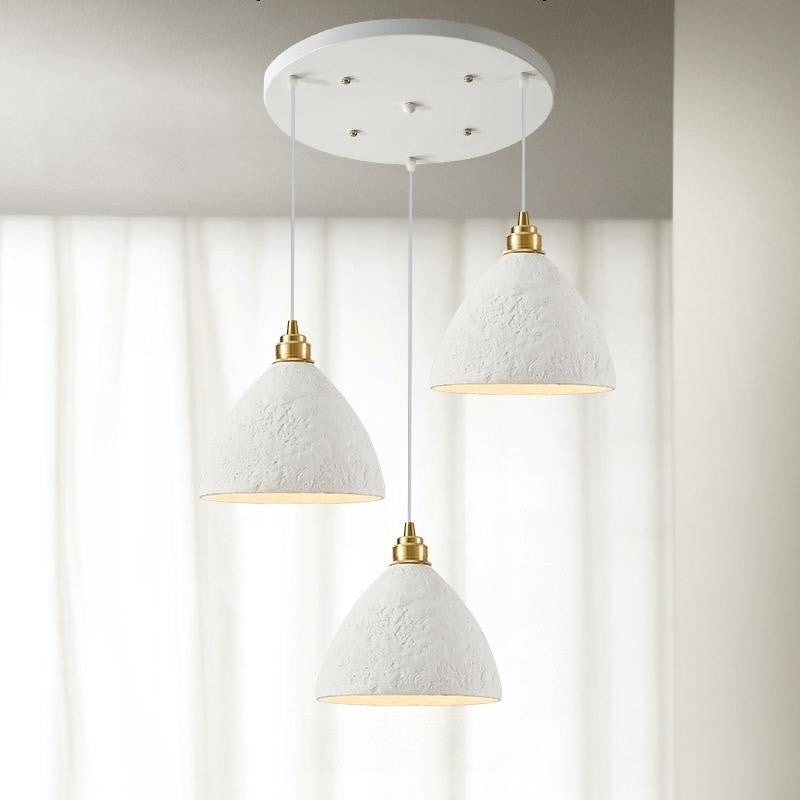 Homdiy Pendant Light Cream Modern Morandi Layered Metal
