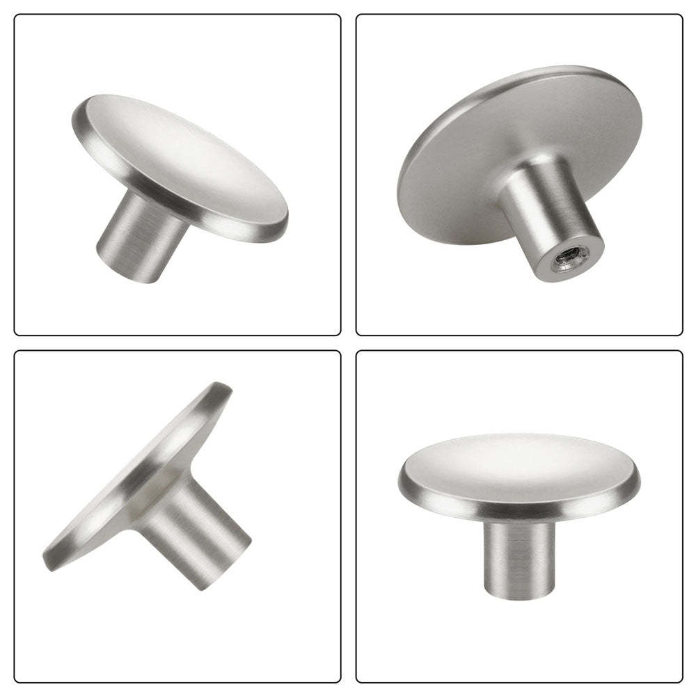 30 Pack Bathroom Cabinet Knobs Brushed Nickel Solid Round Dresser Knobs(LS4008SNB) -Homdiy