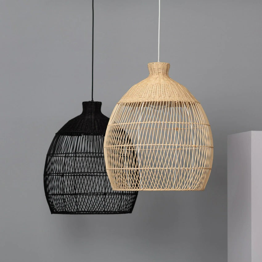Handmade Woven Rattan Pendant Light Over Island -Homdiy